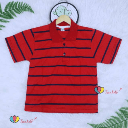 Kerah Salur T-Shirt Anak Laki - Laki 1 -2 Tahun