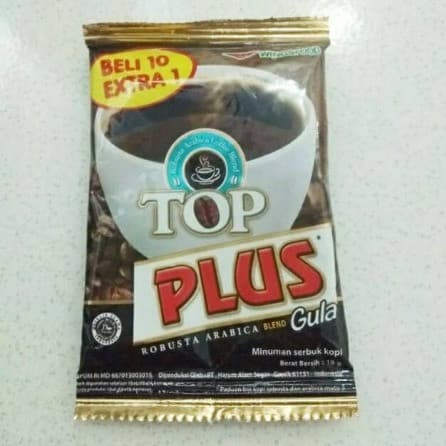 KOPI TOP PLUS GULA 18G