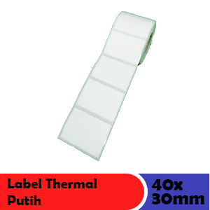 LABEL THERMAL PUTIH POLOS ROL 40x30mm