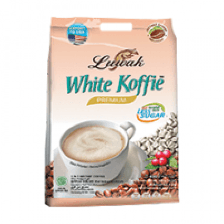 Luwak White Koffie Original Less Sugar Bag 20x20g