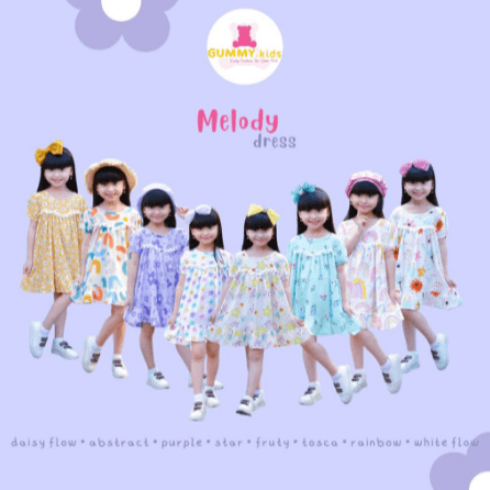 Melody Dress / Dress Rayon Anak Perempuan 