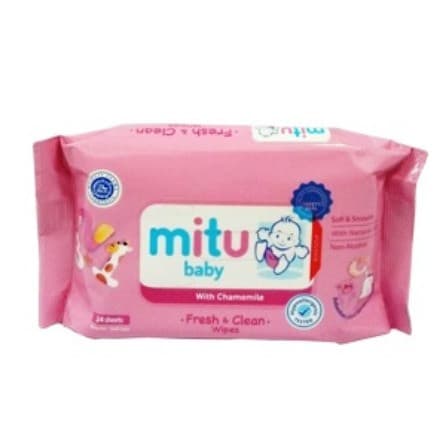 Mitu Baby Cleansing Wipes 24'S PINK REFILL PCK