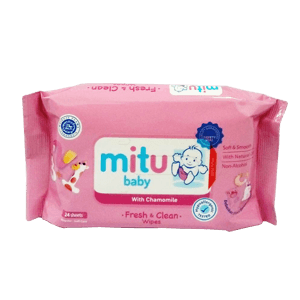 MITU BABY CLEANSING WIPES 24'S PINK REFILL PCK 