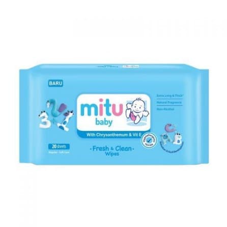 MITU BABY WIPES F&C BLUE BERRY 20'S