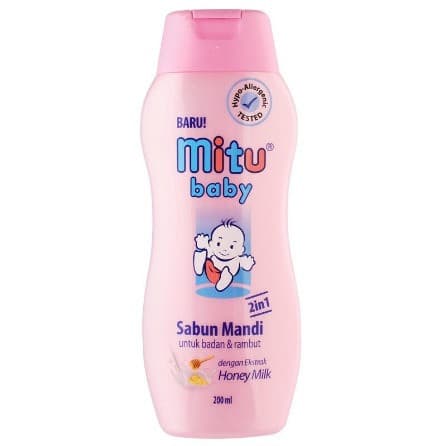 MITU SABUN MANDI BOTOL 2IN 1 HONEY MILK 200ML