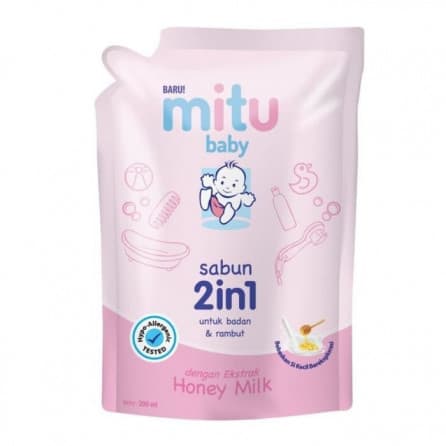 MITU SABUN MANDI REFF 2IN 1 HONEY MILK 200ML