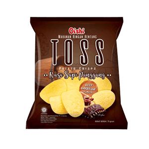 OISHI TOSS POTATO CRISPS SAPI PANGGANG PCK 75GR