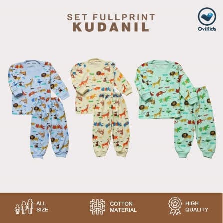 OVIKIDS - Setelan Anak Motif Kudanil (0 - 8 Bulan)