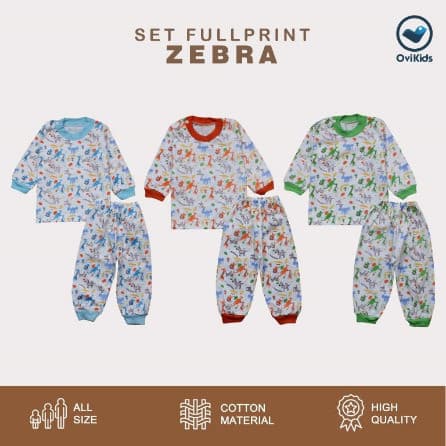 OVIKIDS - Setelan Baju Anak Motif Zebra (0 - 8 Bulan)