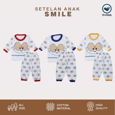 OVIKIDS - Setelan Baju Anak Smile (0 - 8 Bulan)