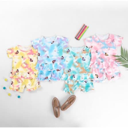 Owlet - Baju Anak Ruffle Set Tie Dye Minnie Mouse