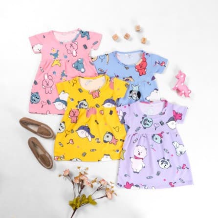 Owlet - Dress Anak Perempuan Motif BT21