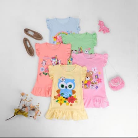 Owlet - Dress Ruffle Anak Perempuan 0 - 5 Tahun