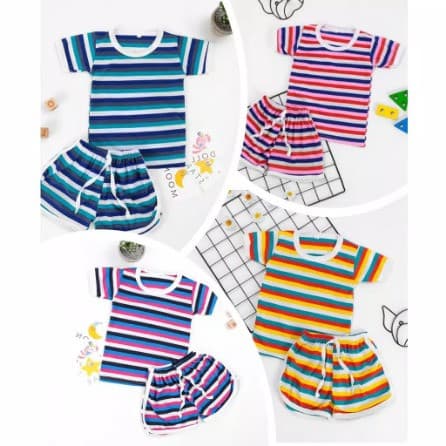Owlet - Setelan Playset Anak Motif Salur Unisex