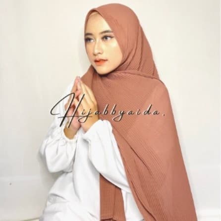 Pashmina Full Plisket Tanpa Garis Tengah Part 1