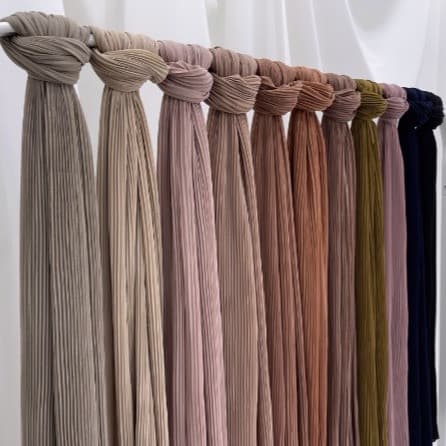 Pashmina Plisket Premium Tanpa Garis Tengah