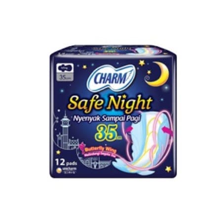 Pembalut Wanita Safe Night 12'S Wing Pck 35cm