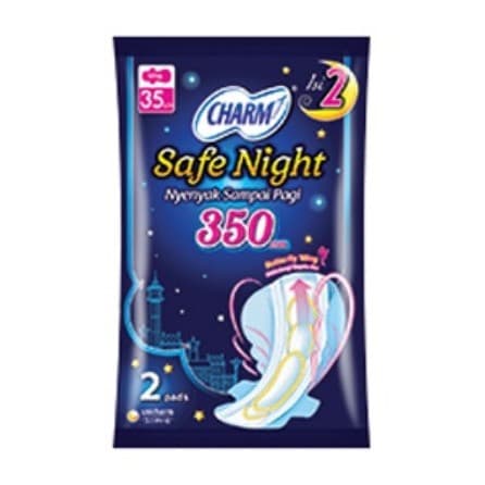 Pembalut Charm Safe Night 2'S Wing 10 Sct 350mm