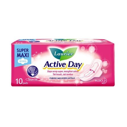 Pembalut Laurier Active Day X-tra Wing Pck 10'S