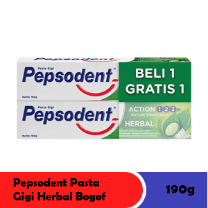 PEPSODENT PASTA GIGI HERBAL BOGOF  BDD 2x190g