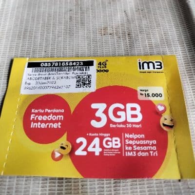 Perdana isat kuota 3gb full