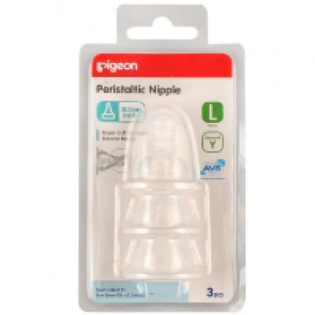 Pigeon Peristaltic Nipple 3'S Slim Neck PCK LARGE