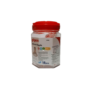 PIGEON SILICONE NIPPLE ECO 18'S  TPS MIX