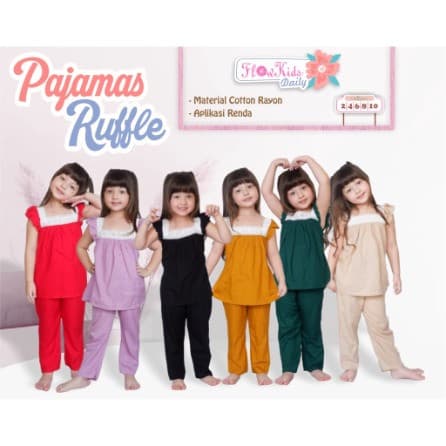 Piyama Ruffle Setelan Anak Perempuan