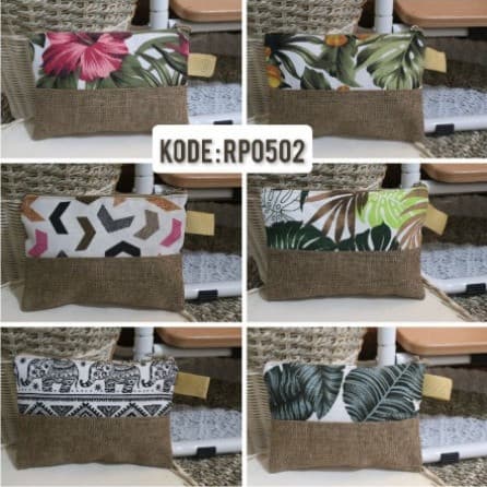 Pouch Kanvas Kombinasi Bagor Coklat Part 2