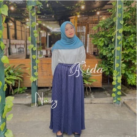 Rok Plisket Lidi Kecil Tali