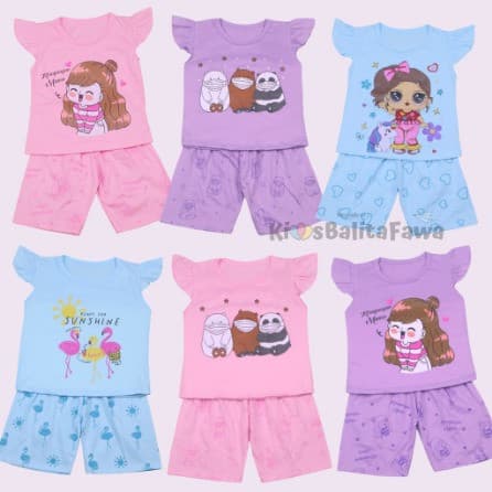 Ruffle Tee Setelan Anak Perempuan 0 - 7 Tahun