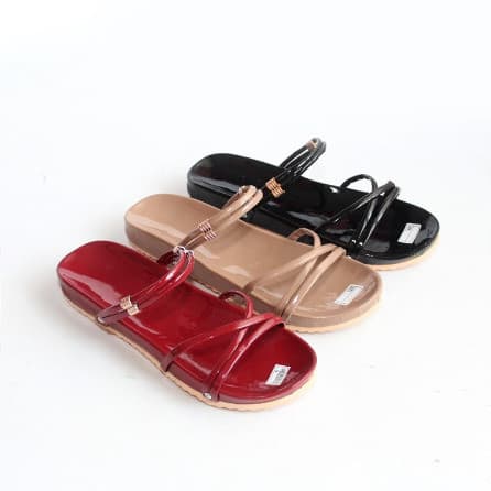 Sandal Flat Wanita Selop Teplek Tali Kekinian