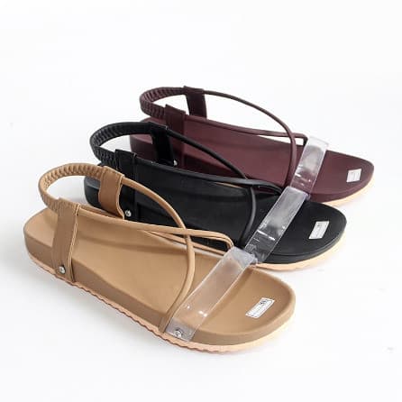 Sandal Flat Wanita Teplek Tali Jelly