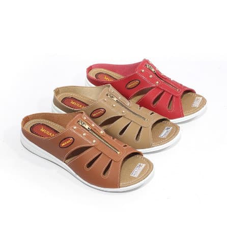 Sandal Flip Flop Selop Aksen Ritsleting