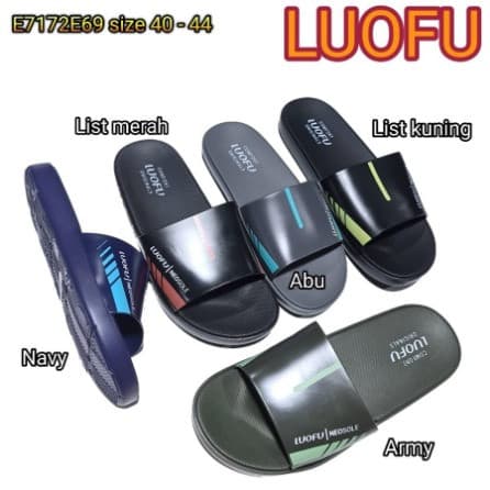Sandal Pria Luofu Selop Karet E7172E69 S40-44