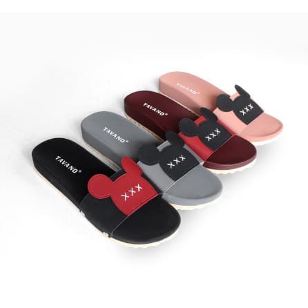 Sandal Selop Wanita Casual Aksen Mickey