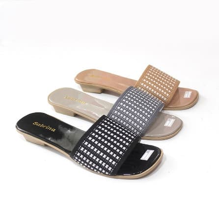 Sandal Slop Wanita Flat Teplek Karet