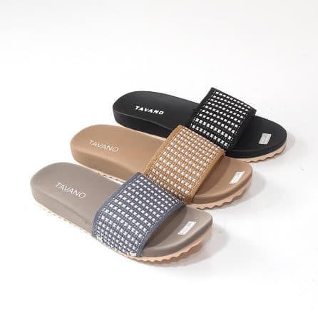 Sandal Slop Wanita Flat Teplek Karet Matte