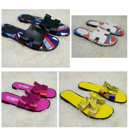 Sandal Wanita Corak Printing - Hitam 37