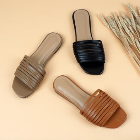 Sandal Wanita Pluvia Flat Zenith - Hitam 37
