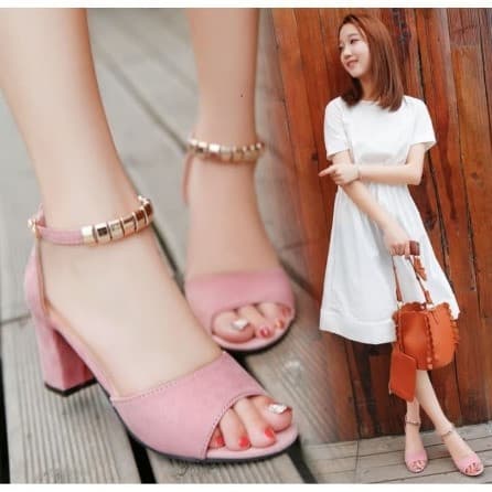 Sandal Wanita Hak Tahu Cherry DV D47 - Hitam