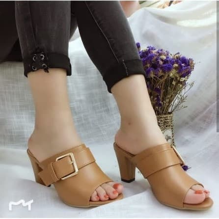 Sandal Wanita Hak Tahu Gesper DV SP12 - Hitam 36