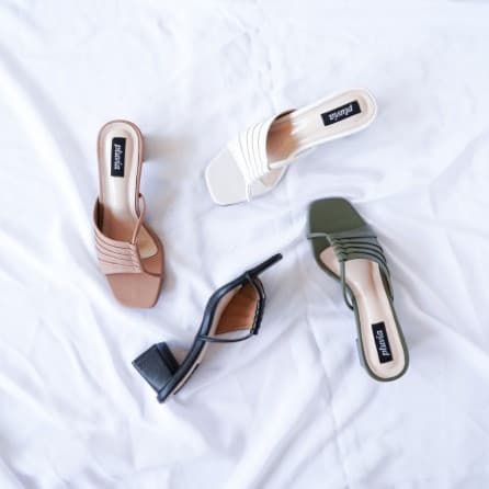 Sandal Wanita Pluvia Chunky Heels Venti - Hijau 36