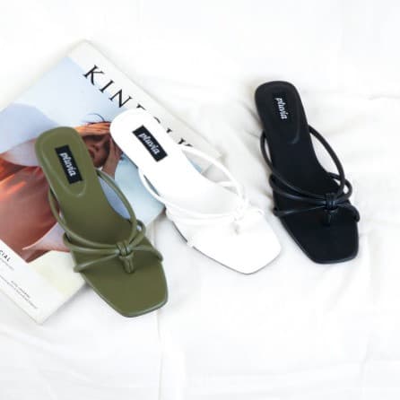 Sandal Wanita Pluvia Tali Ellia - Hitam 36