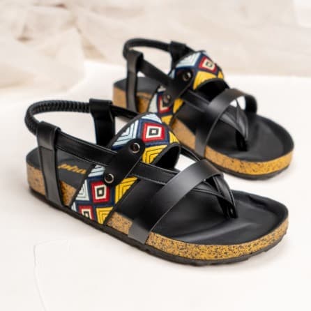 Sandal Wanita Pluvia Tali Inka Bohemian - Hitam 37