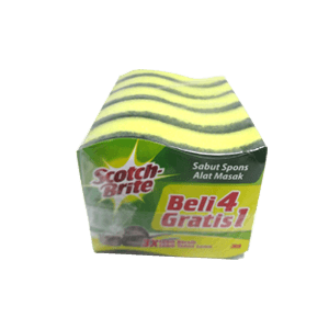 SCOTCH BRITE SABUT SPONS HIJAU ID-3OP5 (4+1) PCK 