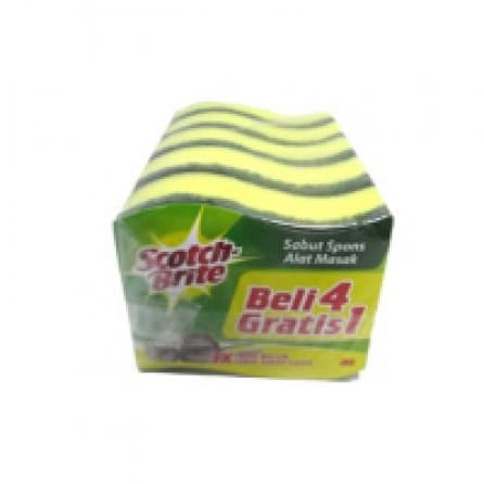 Scotch Brite Sabut Spons Hijau ID-3OP5 (4+1) PCK