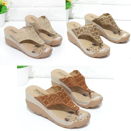 Sendal Jepit Wedges Lasser Bordil Batik