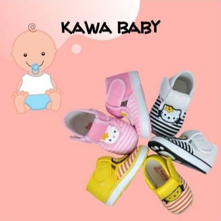 Sepatu Bayi Prewalker Hello Kitty Stripes