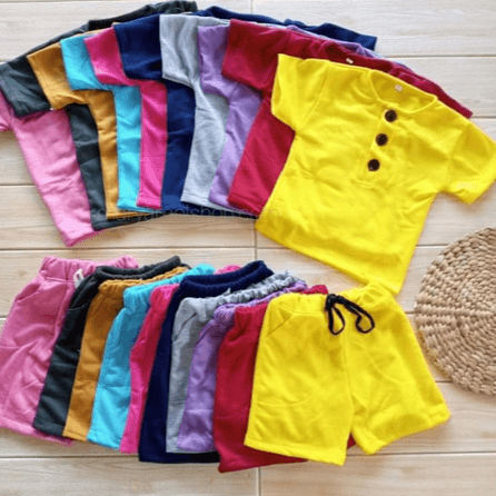 Setelan Anak Polos Warna-Warni Size 1 - 4 Tahun